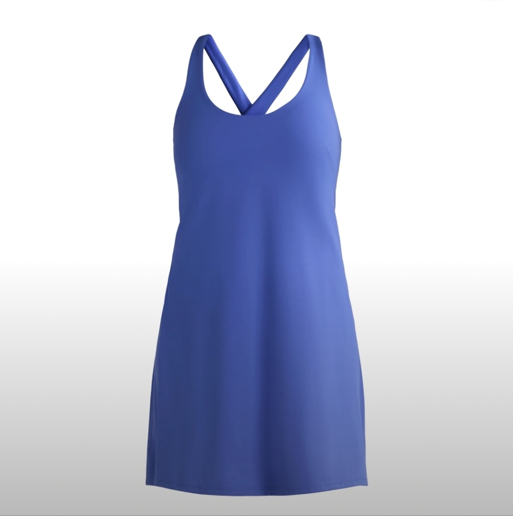 Avia Cobalt Blue Midi Dress with Crisscross Back